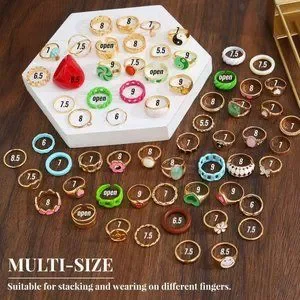 Stackable Preppy Rings Jewelry | Women Y2k Preppy Gold Stackable Joint Finger Rings Gift For ...